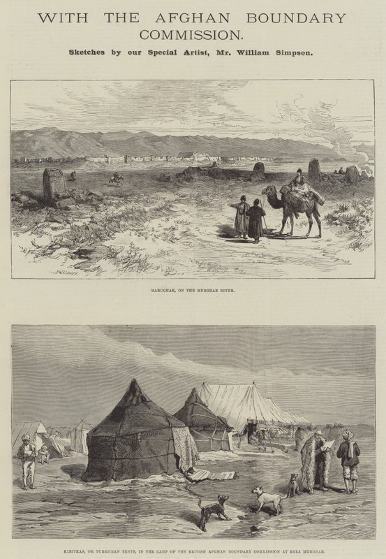 Afgan Sınır Komisyonu ile by William Crimea Simpson