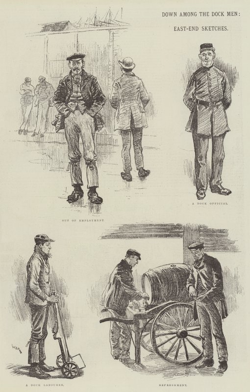 Dock Men, East End Skeçleri arasında by William Douglas Almond