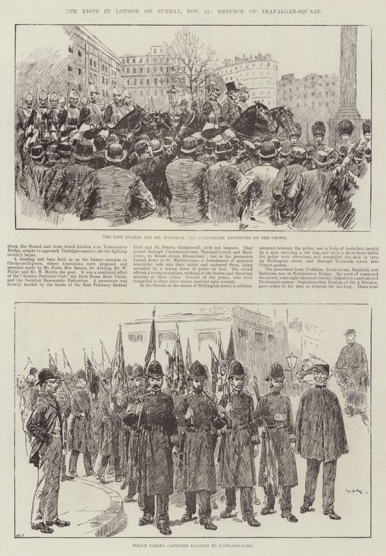 13 Kasım Pazar günü Londra'daki Ayaklanmalar, Trafalgar-Square Savunması by William Douglas Almond