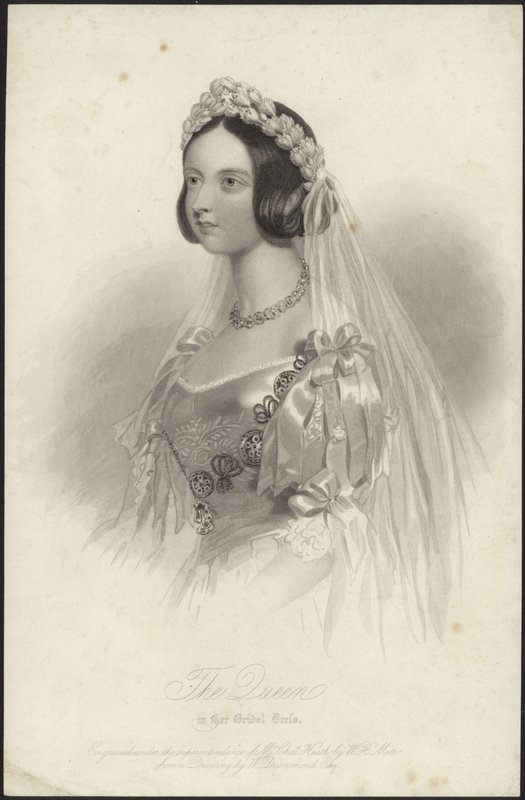 Kraliçe Victoria gelinliğiyle by William Drummond
