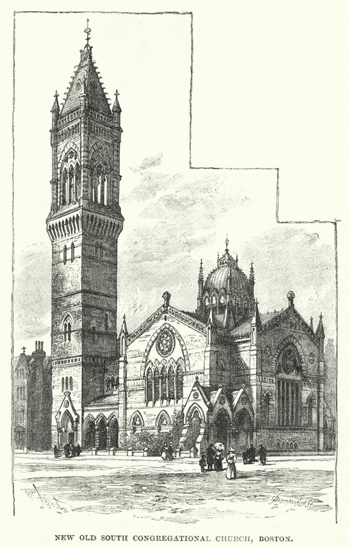 Yeni Eski Güney Cemaat Kilisesi, Boston by William Henry James after Boot