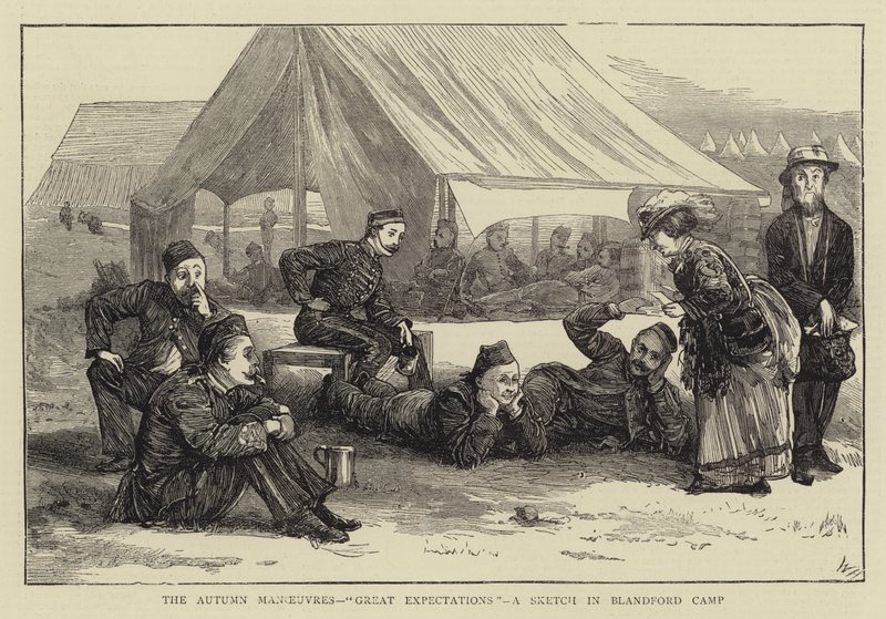 Sonbahar Manevraları, Büyük Beklentiler, Blandford Kampında Bir Eskiz by William III Bromley