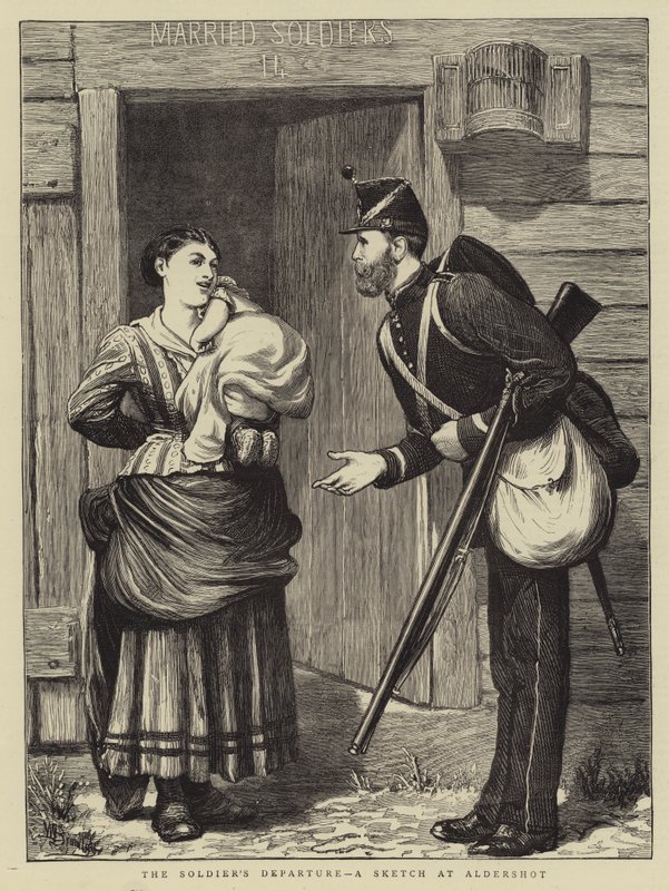 Askerin Ayrılışı, Aldershot'ta Bir Eskiz by William III Bromley