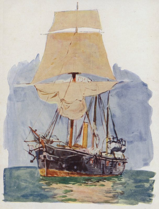 Yelken Tatbikatında Bir Gunboat by William Lionel Wyllie