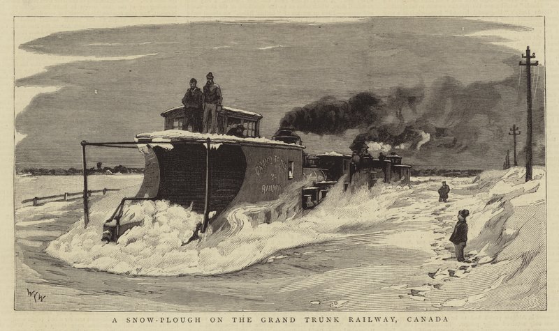 Kanada Grand Trunk Demiryolunda Kar Pulluğu by William Lionel Wyllie