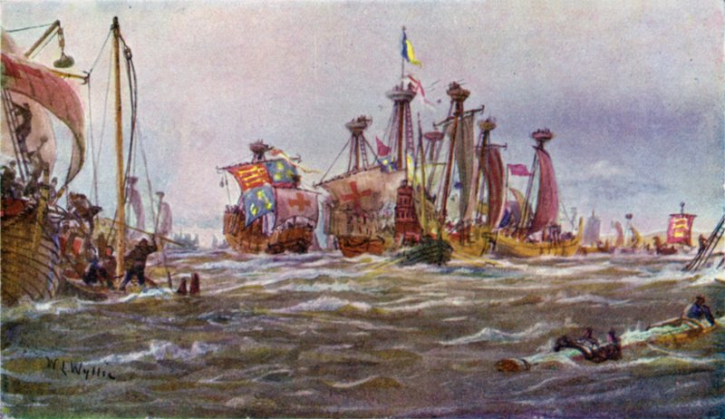 Sluys Savaşı, 1340 by William Lionel Wyllie