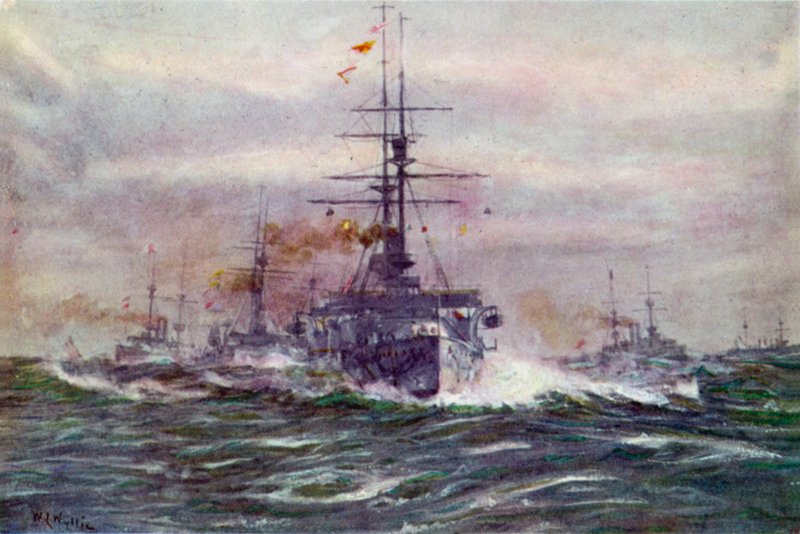 Beyaz Çağın savaş gemileri denizde by William Lionel Wyllie