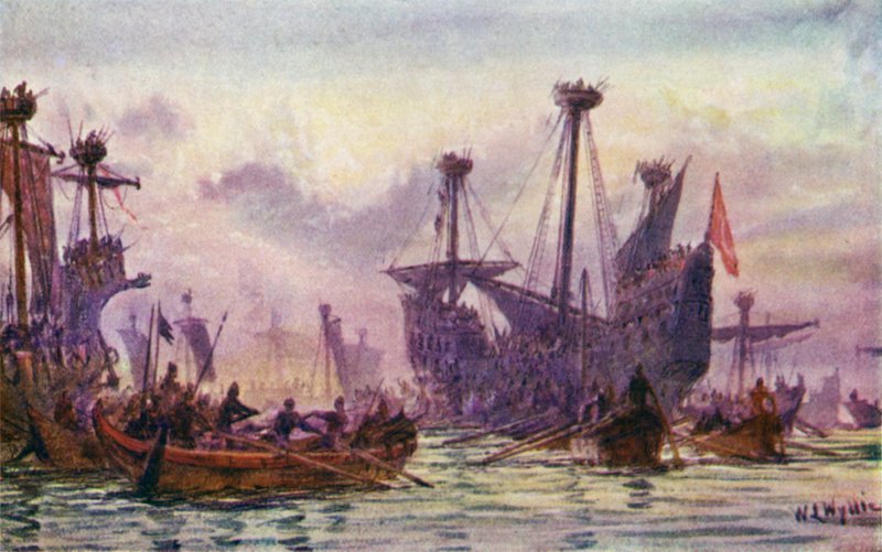 1. Richard, Saracen Gemisi ile iş başında by William Lionel Wyllie
