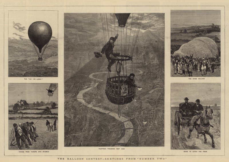 Balon Yarışması, İki Numaradan Eskizler by William Lionel Wyllie