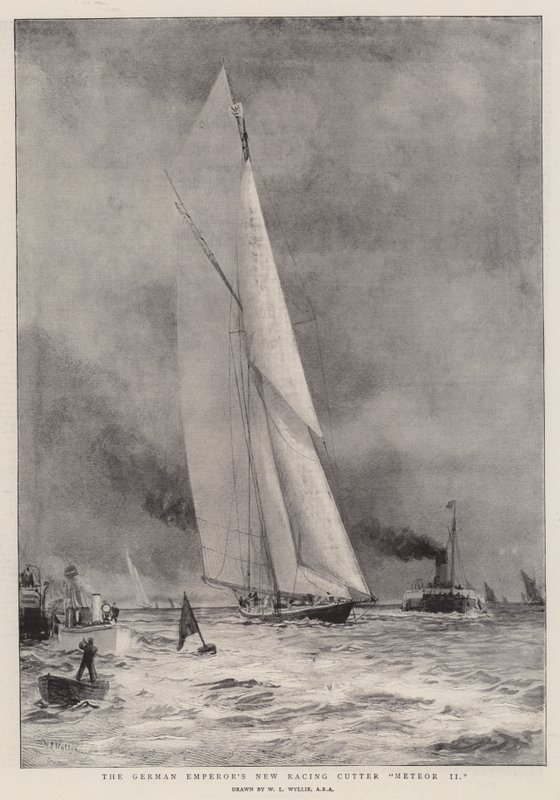 Alman İmparatorunun Yeni Yarış Kesicisi Meteor II by William Lionel Wyllie
