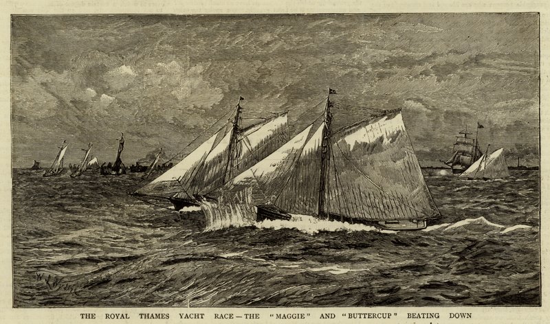 Royal Thames Yat Yarışı, Maggie ve Buttercup yenerken by William Lionel Wyllie