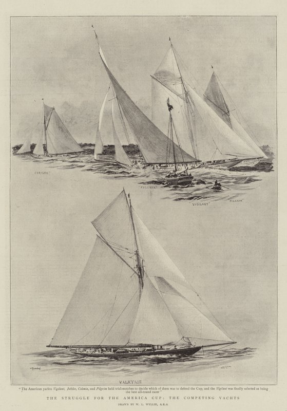 Amerika Kupası Mücadelesi, Rakip Yatlar by William Lionel Wyllie