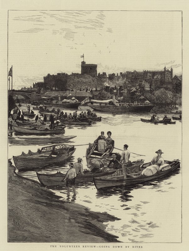 Gönüllü İnceleme, nehirden aşağı iniyor by William Lionel Wyllie