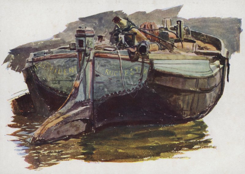 Thames veya Medway Mavnası by William Lionel Wyllie