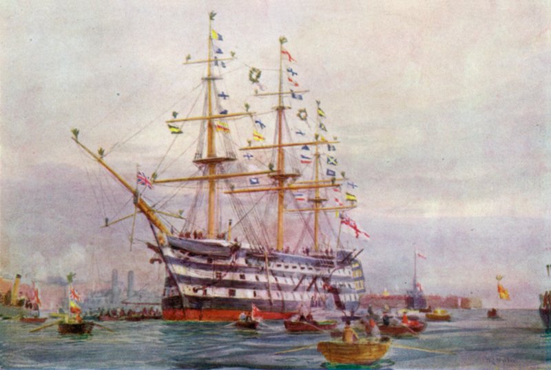Bir Trafalgar yıldönümü by William Lionel Wyllie