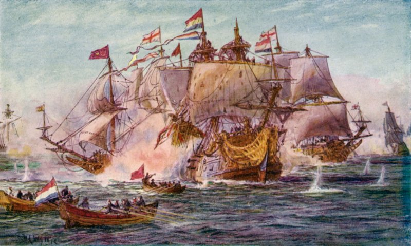 Blake ve Tromp, Hollanda Savaşları dönemi by William Lionel Wyllie
