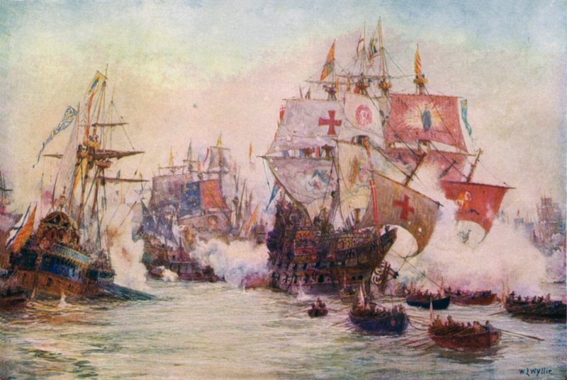 The Spanish Armada, 1588  by William Lionel Wyllie