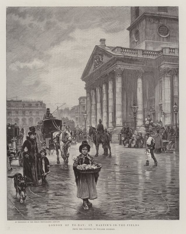 Bugünün Londra'sı, St Martin's-in-the-Fields by William Logsdail