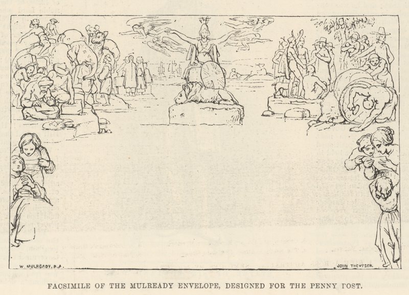 Penny Post için tasarlanan Mulready Zarfının tıpkıbasımı by William Mulready