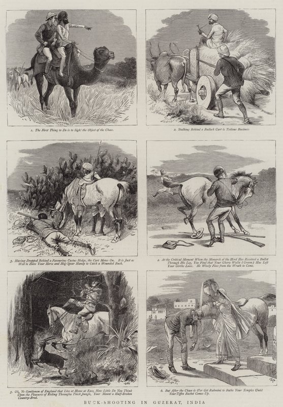 Guzerat, Hindistan'da Buck-Atıcılık by William Ralston