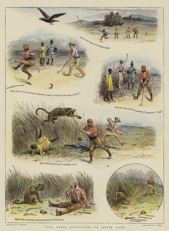 Hint Bağlantılarında Zorluklar Altında Golf (chromolitho) by William Ralston
