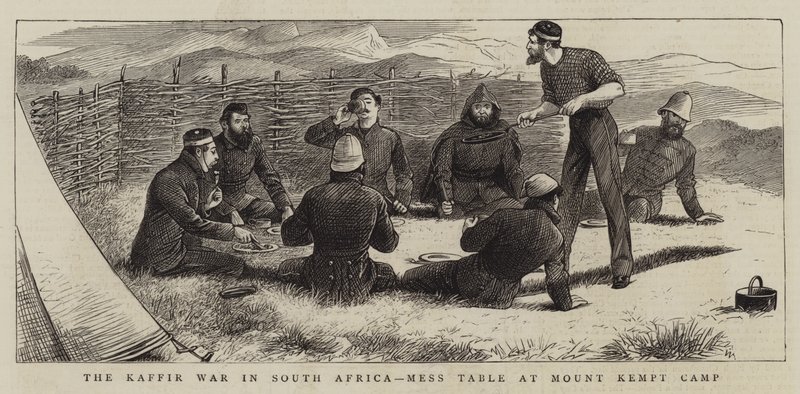 The Kaffir War in South Africa, Mess Table at Mount Kempt Camp  by William Ralston