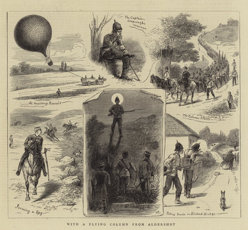 Aldershot gravüründen bir Uçan Sütun ile by William Ralston