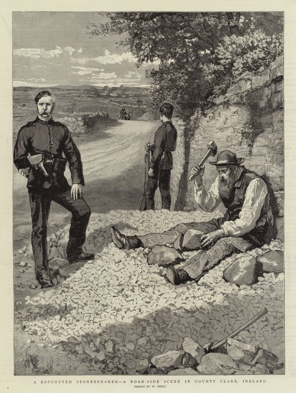 Boykot Edilmiş Bir Taşkıran, İrlanda, Clare İlçesinde Yol Kenarında Bir Sahne by William Small