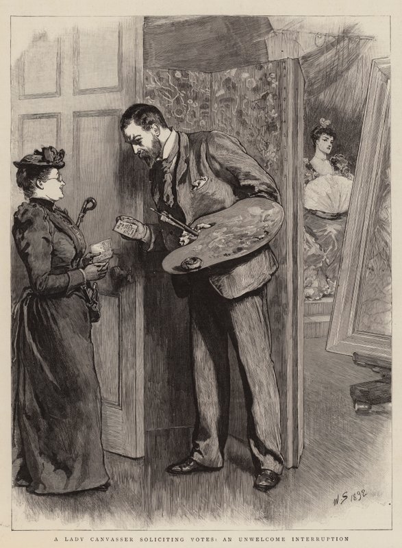 Oy Talep Eden Bir Lady Canvasser, İstenmeyen Bir Kesinti by William Small