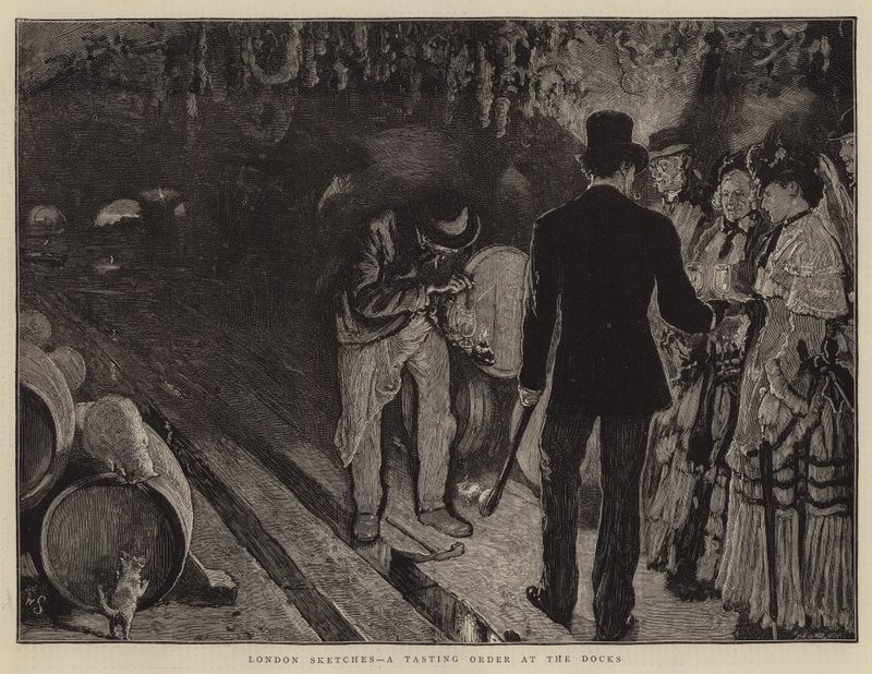 Londra Skeçleri, Rıhtımlarda Tadım Sırası by William Small