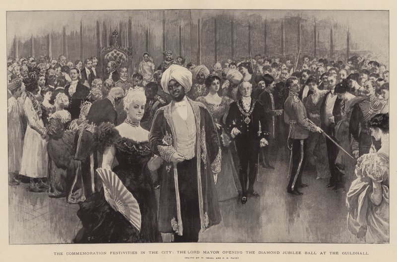 Şehirdeki Anma Şenlikleri, Lord Mayor Guildhall'da Elmas Jübile Balosunu açıyor by William Small