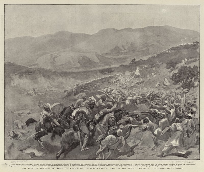 Hindistan'daki Sınır Sorunları, Rehber Süvarileri ve Chakdara'nın Rölyefinde 11. by William Small