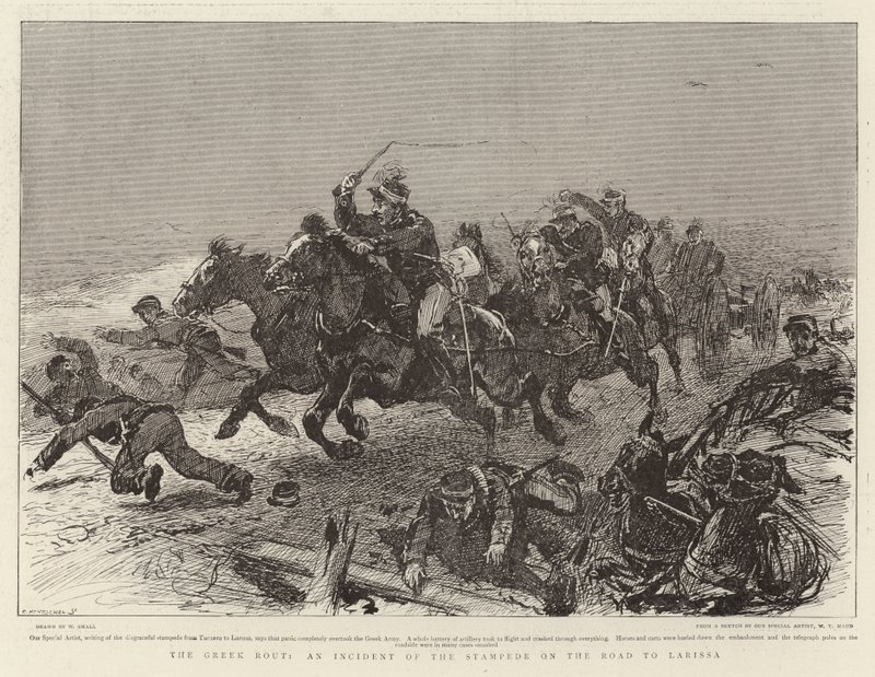 Yunan Bozgunu, Larissa Yolunda Bir İzdiham Olayı by William Small