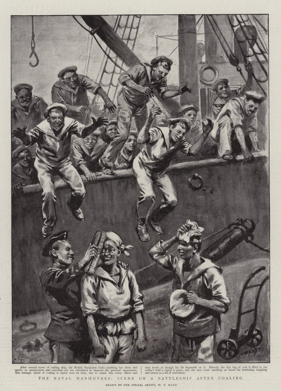 Deniz Manevraları, Kömürleşmeden Sonra Bir Savaş Gemisinde Sahne by William T. Maud