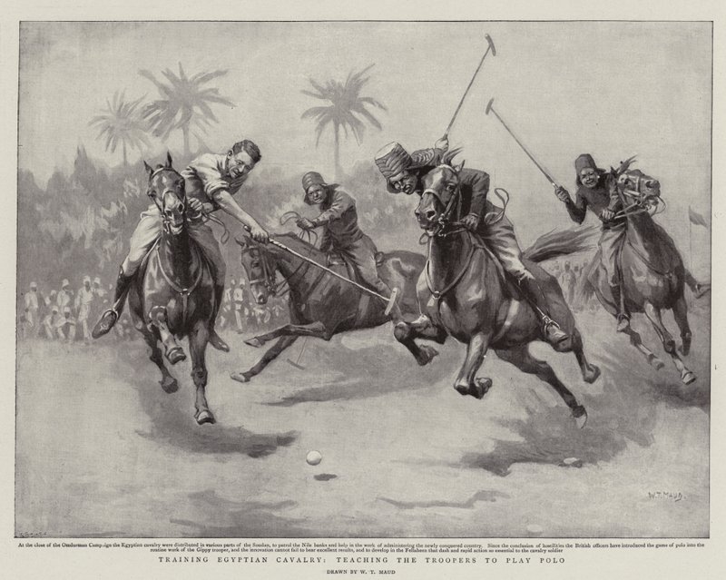 Mısır Süvarilerini eğitmek, Askerlere Polo oynamayı öğretmek by William T. Maud