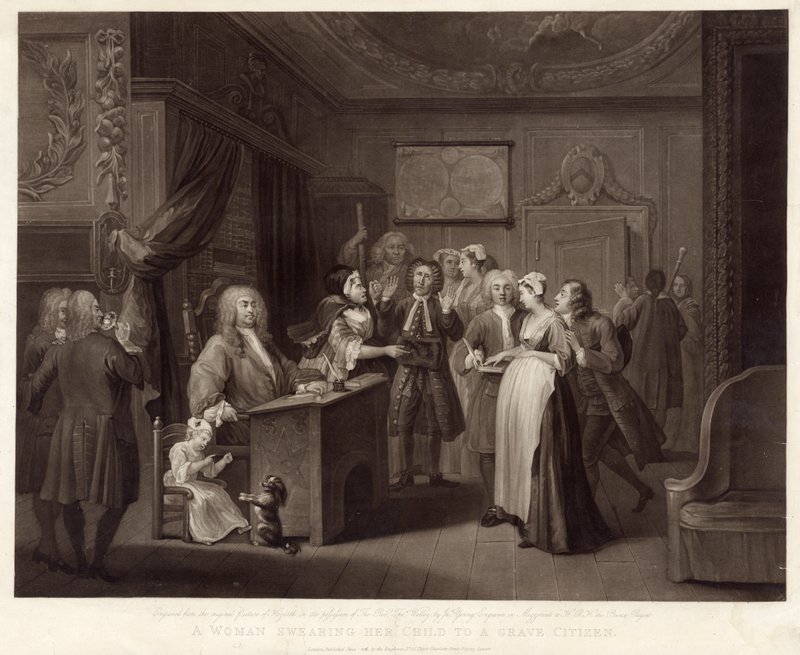Çocuğunu Mezar Vatandaşına Yemin Eden Kadın (mezzotint) by William (after) Hogarth