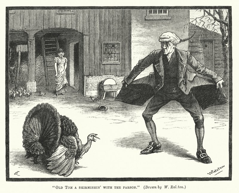 Yaşlı Tom papazla bir çarpışma (gravür) by William (after) Ralston