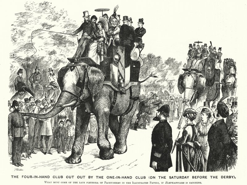 Yumruk karikatürü: Birebir Kulüp tarafından kesilen El Dördü Kulübü (Derbiden önceki Cumartesi günü) (gravür) by William (after) Ralston