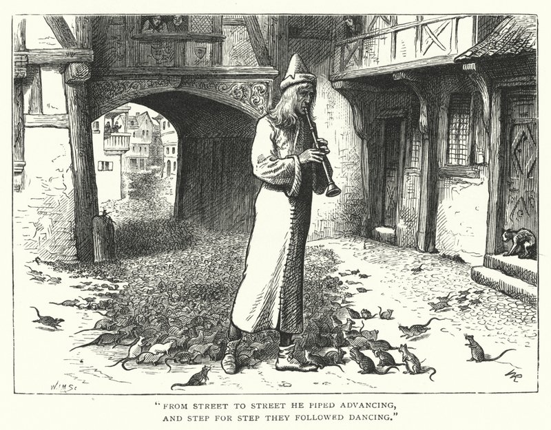 Hamelin Pied Piper (gravür) by William (after) Ralston