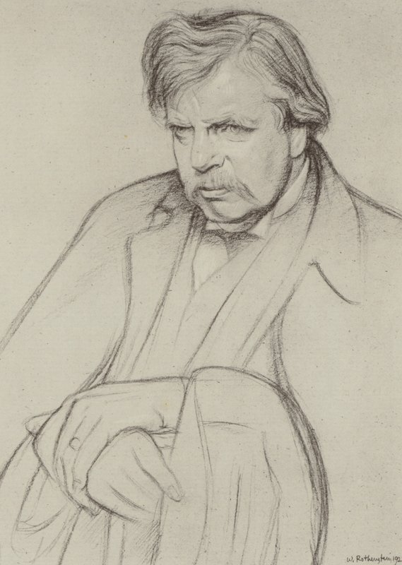 GK Chesterton (lito) by William (after) Rothenstein
