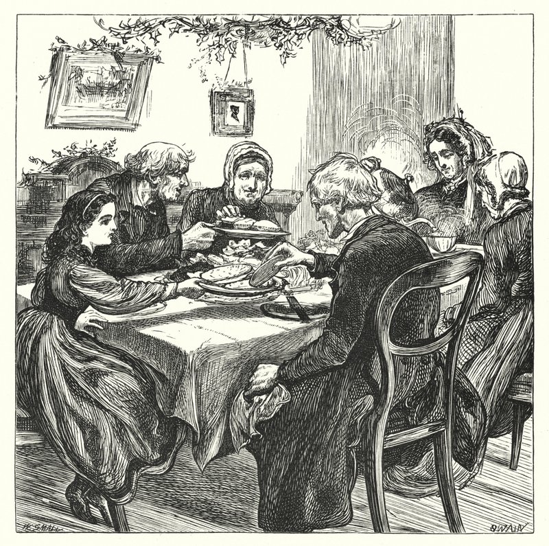 Yetimhanede Noel (gravür) by William (after) Small