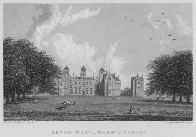 Aston Hall, Warwickshire (gravür) by William (after) Westall