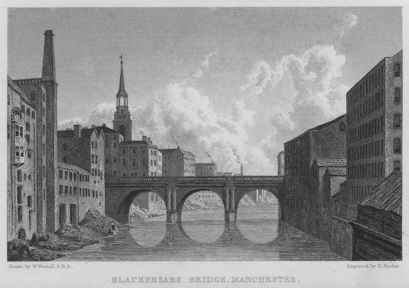 Blackfriars Köprüsü, Manchester (gravür) by William (after) Westall