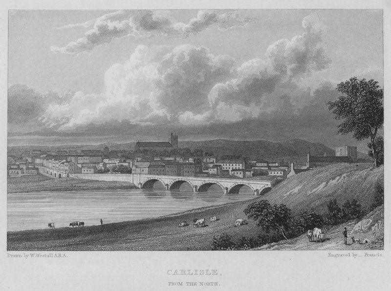 Kuzeyden Carlisle (gravür) by William (after) Westall