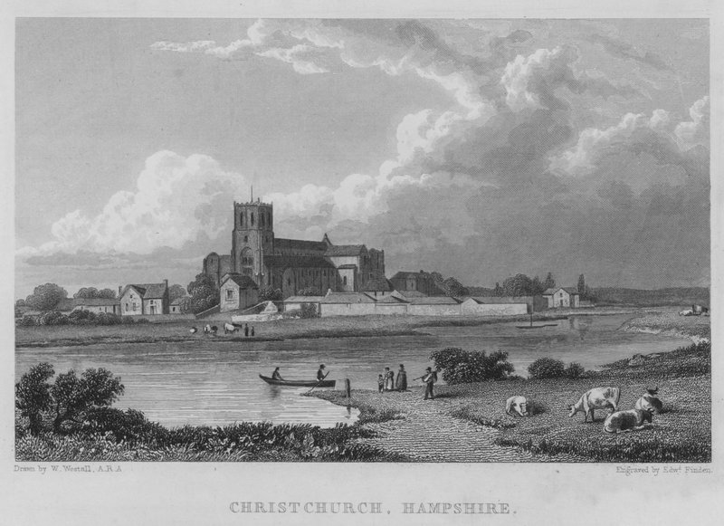 Christchurch, Hampshire (gravür) by William (after) Westall