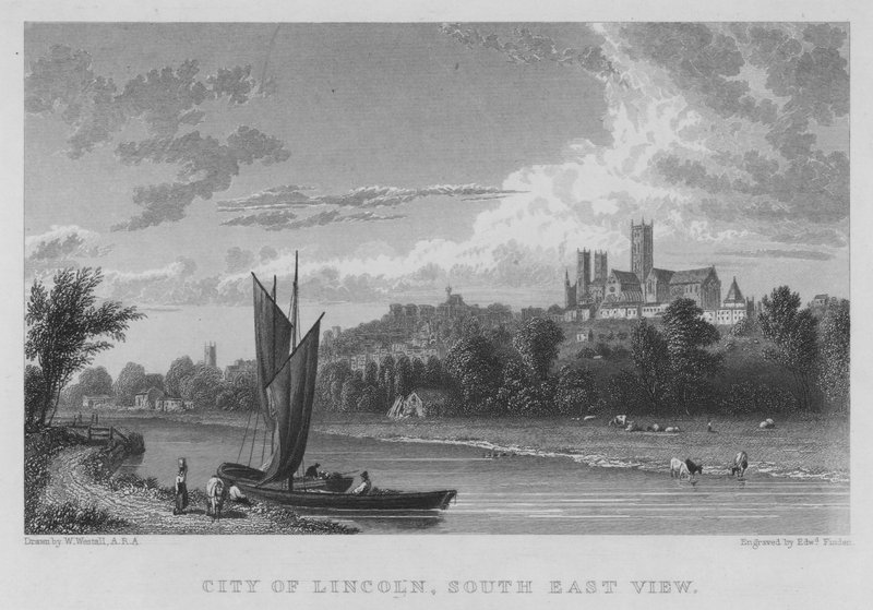 Lincoln Şehri, Güney Doğu Görünümü (gravür) by William (after) Westall