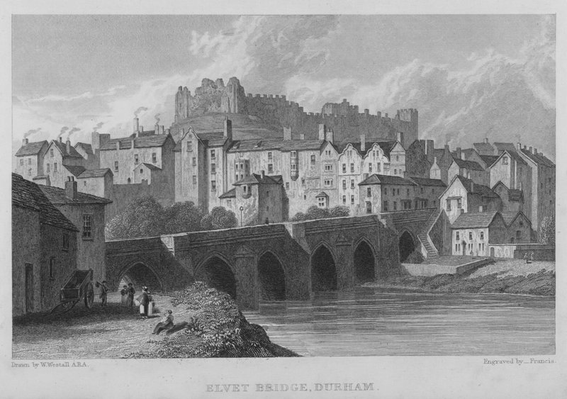 Elvet Köprüsü, Durham (gravür) by William (after) Westall