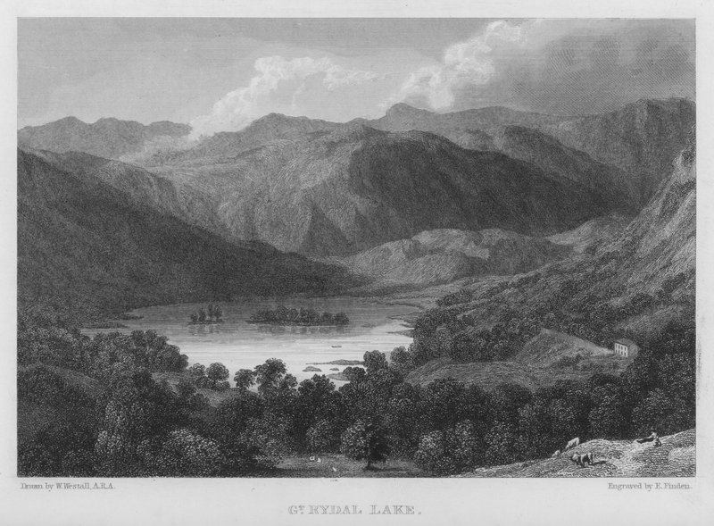 Büyük Rydal Gölü (gravür) by William (after) Westall