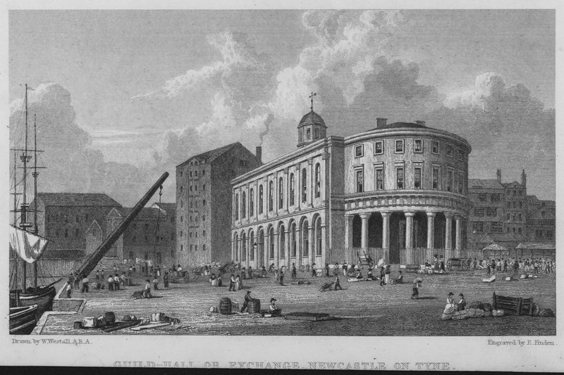 Guild-Hall veya Exchange, Newcastle on Tyne (gravür) by William (after) Westall