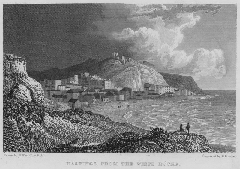 Beyaz Kayalardan Hastings (gravür) by William (after) Westall